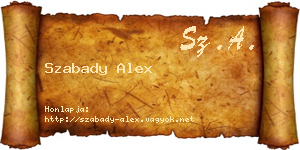 Szabady Alex névjegykártya